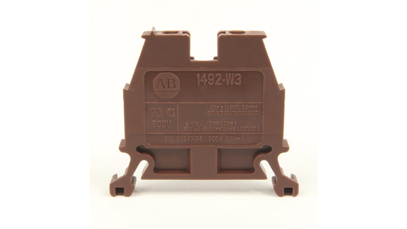 Rockwell Automation 1492-W Series Blue Feed Through Terminal Block, Screw Termination