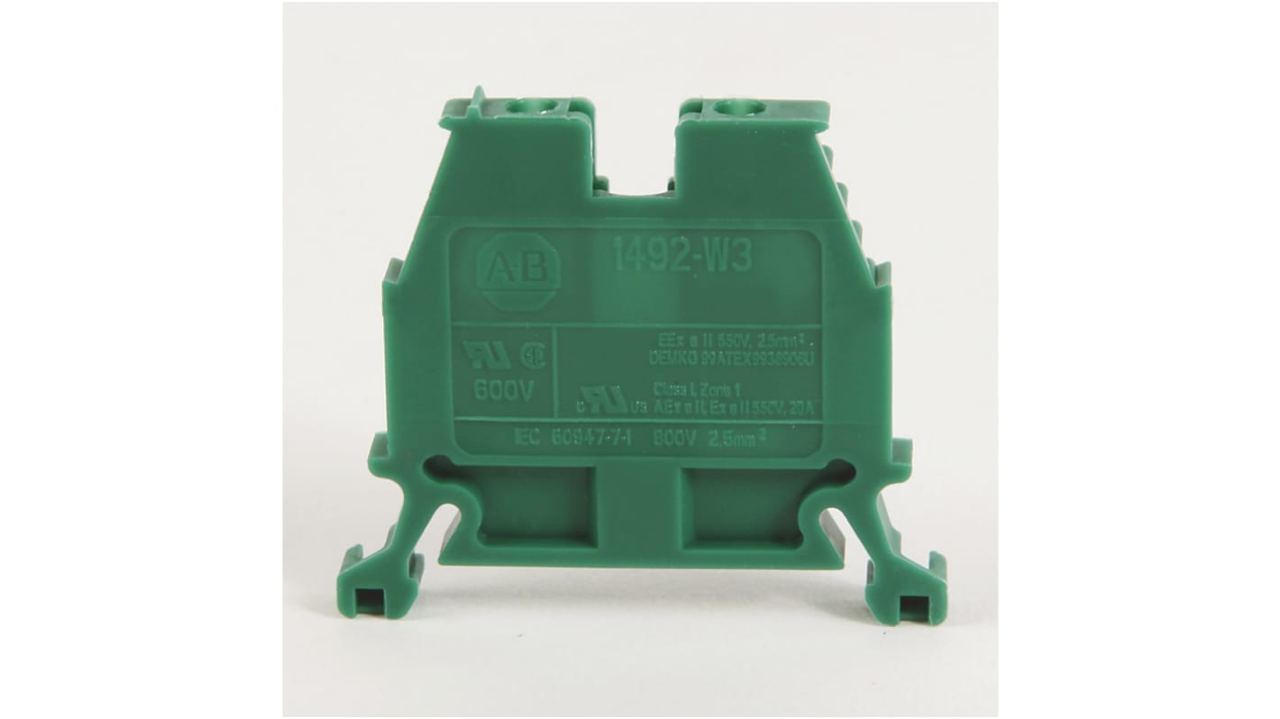 Rockwell Automation 1492-W Series White Feed Through Terminal Block, Screw Termination