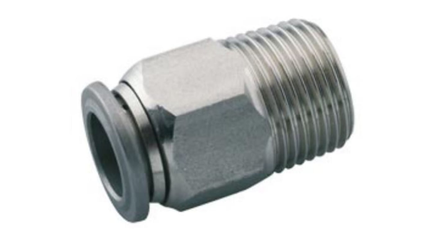 Norgren, R 1/8 Male to Push In 6 mm, Threaded-to-Tube Connection Style