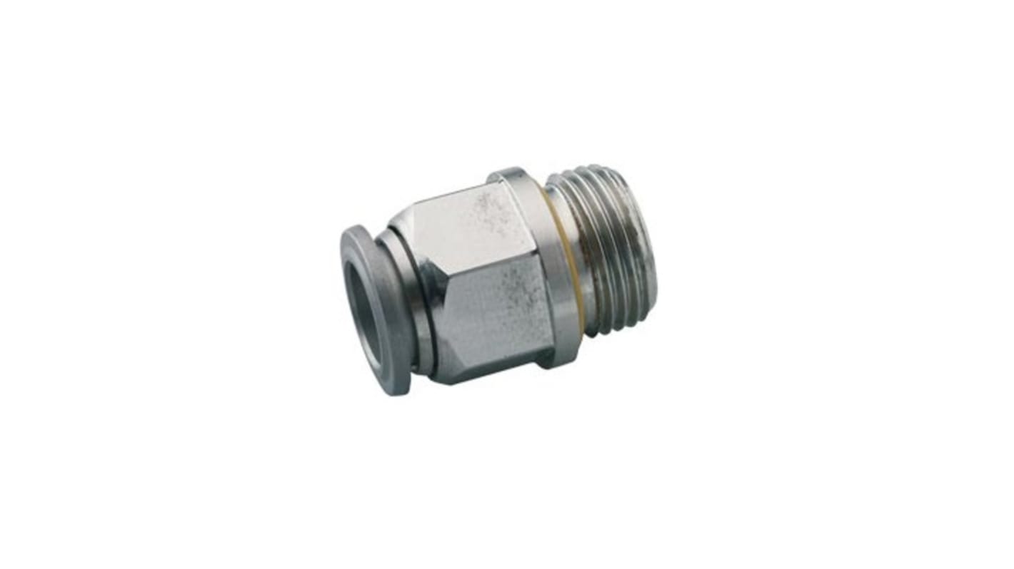 Norgren Pneufit S Series Straight Threaded Adaptor, G 1/4 Male to Push In 6 mm, Threaded-to-Tube Connection Style