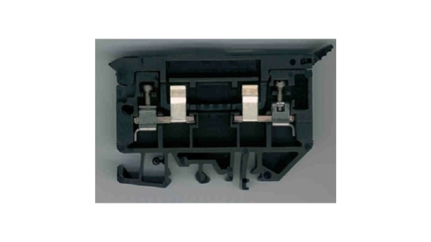 Bloc de jonction rail DIN à fusible Rockwell Automation 1492-H, 4 → 0.05mm², Noir