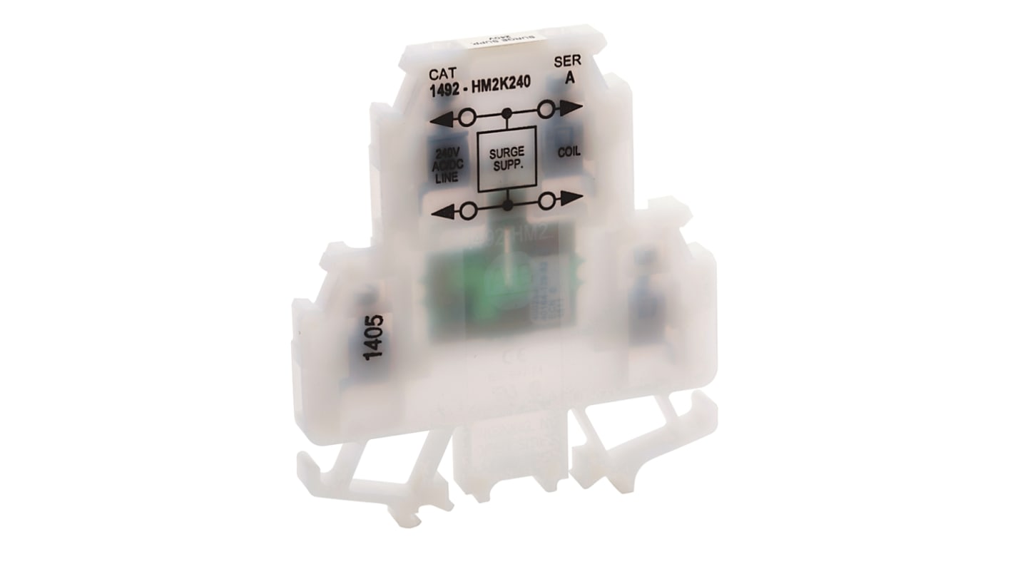 Bloc de jonction rail DIN Rockwell Automation 1492-H, 4 → 0.05mm², Blanc