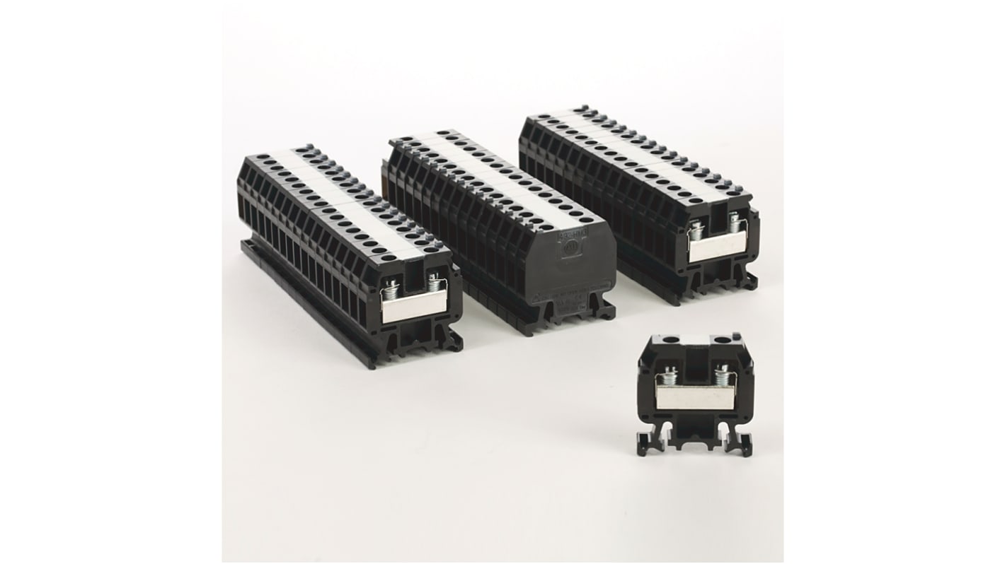 Bloc de jonction rail DIN Rockwell Automation 1492-H, 10 → 0.34mm², Noir