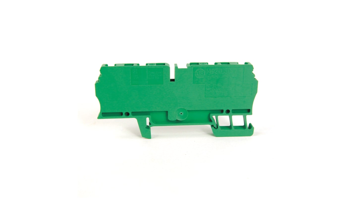 Rockwell Automation 1492 Series Green DIN Rail Terminal Block, 2.5mm², Spring Clamp Termination, ATEX, IECEx