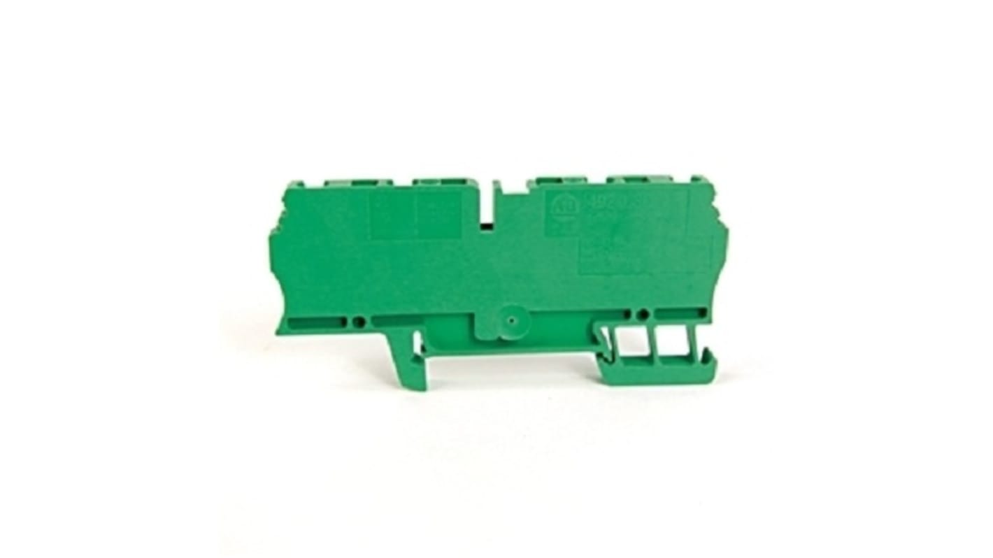 Morsettiera per guida DIN Rockwell Automation, Verde, , 27A