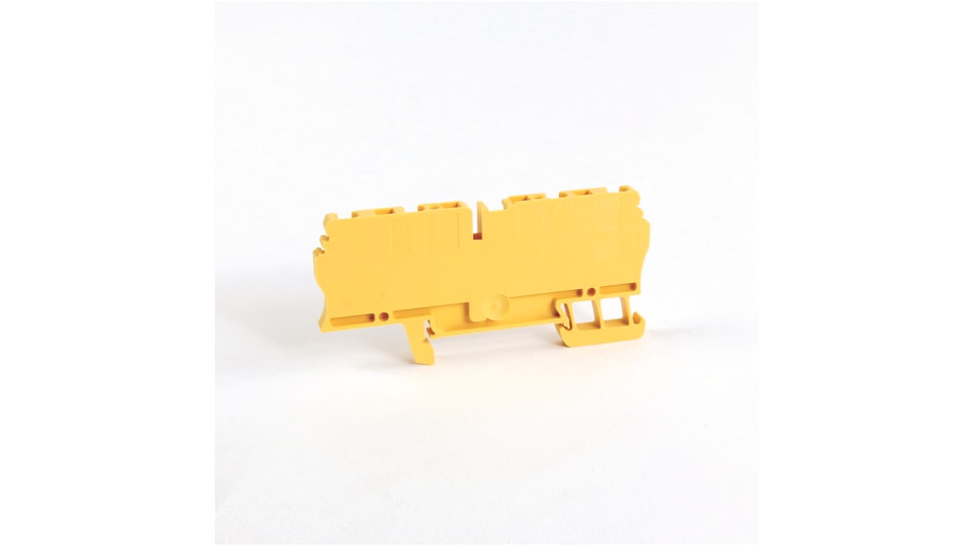 Rockwell Automation 1492 Series Yellow DIN Rail Terminal Block, 2.5mm², Spring Clamp Termination, ATEX, IECEx