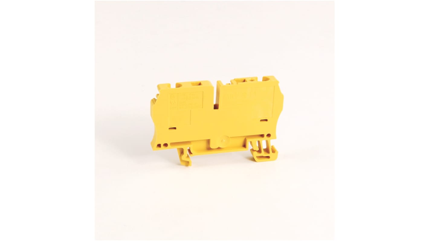 Rockwell Automation 1492 Series Yellow DIN Rail Terminal Block, 4mm², Spring Clamp Termination, ATEX, IECEx