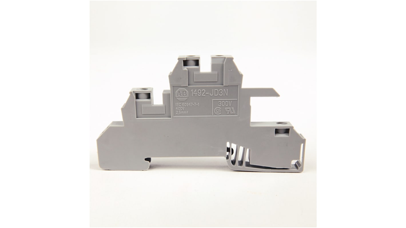 Terminal roscado Hembra Rockwell Automation 1492 de 2 vías, para cable de 22 → 12 AWG, 24A, 600 V, Sujeción y