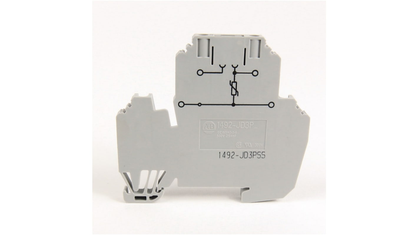 Terminal roscado Hembra Rockwell Automation 1492 de 4 vías, para cable de 30 → 12 AWG, 24A, 500 V, Sujeción y