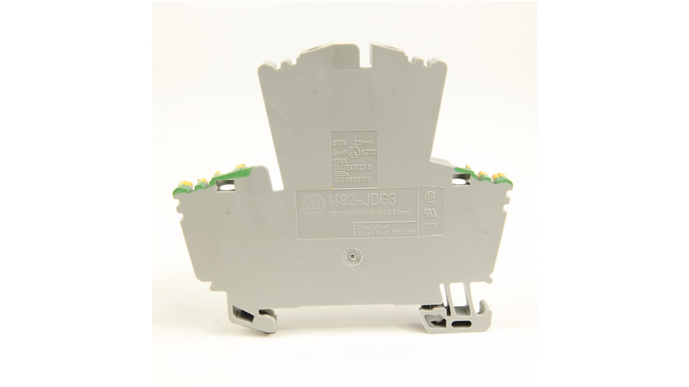 Terminal roscado Hembra Rockwell Automation 1492 de 4 vías, para cable de 22 → 12 AWG, 24A, 400 V, Sujeción y