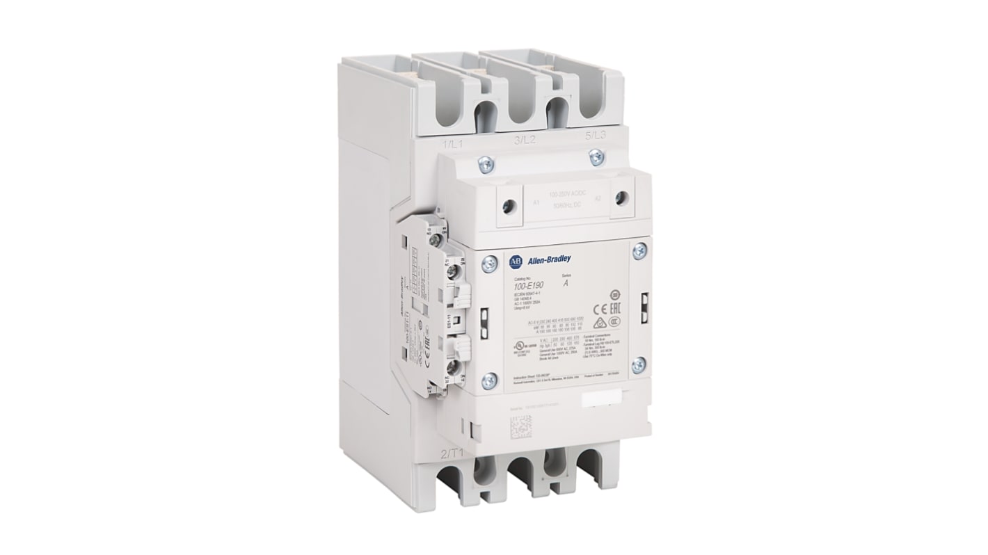 Contattore Rockwell Automation, 3 poli, 1 N/C + 1 N/A, 190 A, bobina Da 250 a 500 V c.a./c.c.