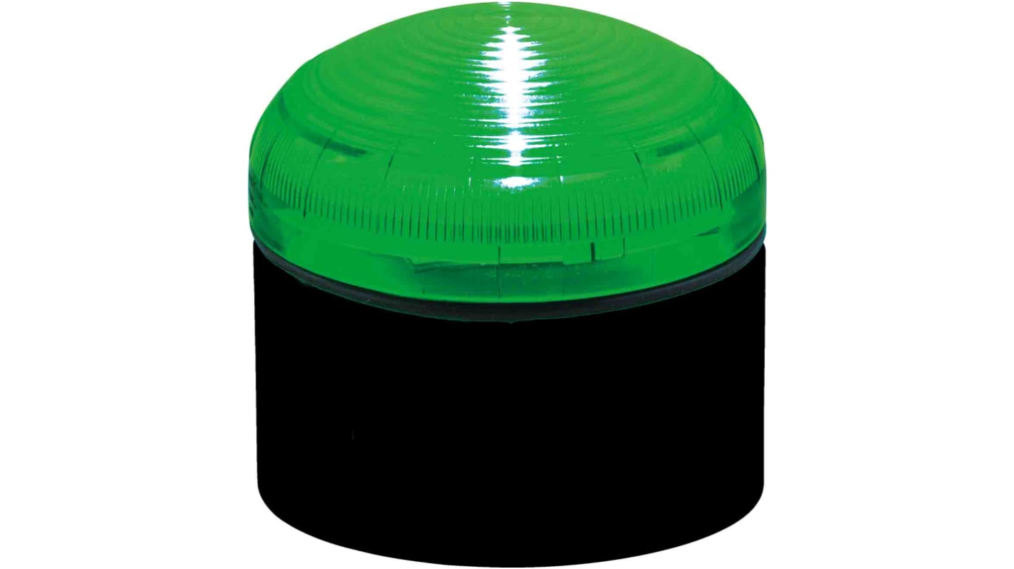 Indicador luminoso RS PRO, efecto Intermitente, Constante, LED, Verde, alim. 12 → 24 V.