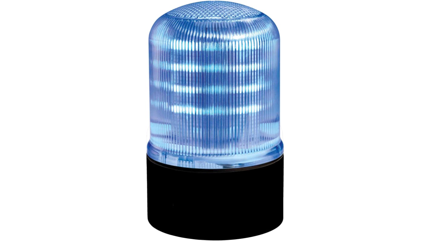 RS PRO, LED Blitz, Rundum, Dauer Signalleuchte Blau, 12 → 24 V, Ø 92mm x 148mm