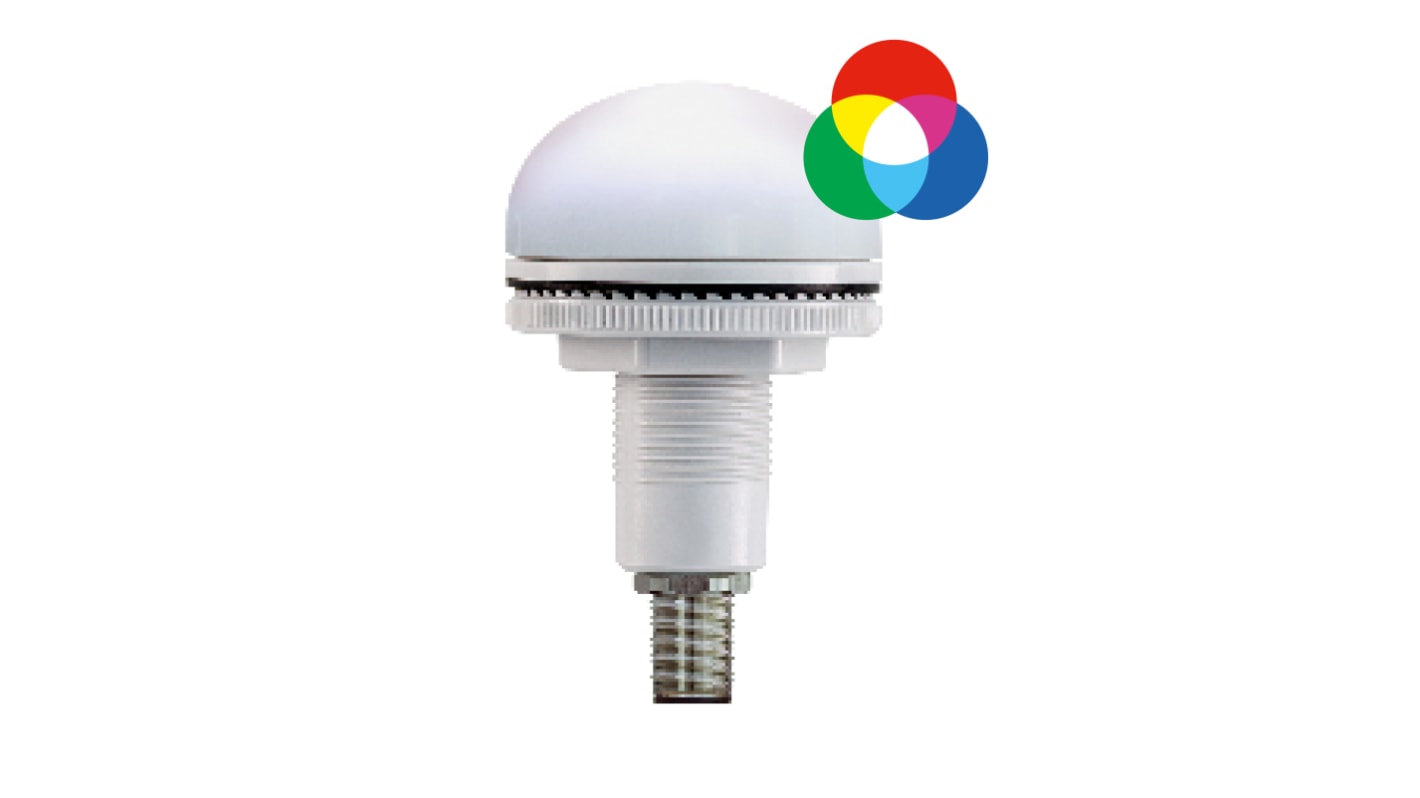 RS PRO Blue, Green, Purple, Red, White, Yellow Steady Beacon, 24 V, Panel Mount, LED Bulb, IP66