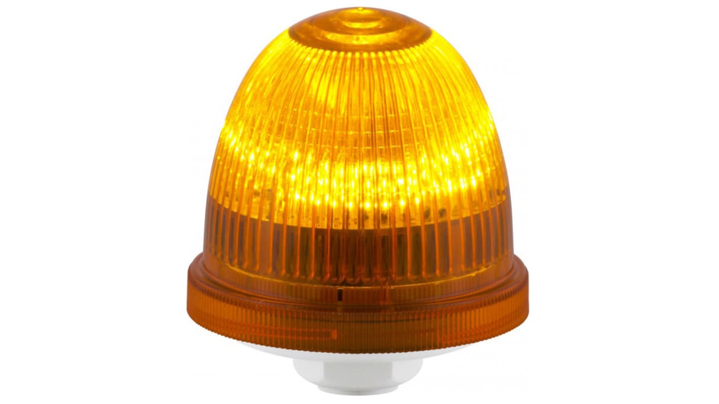 RS PRO, LED Blitz, Dauer Signalleuchte Orange, 12 → 24 V, Ø 75mm x 86mm