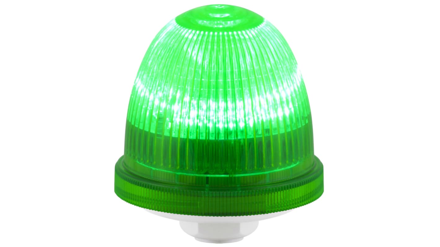 Indicador luminoso RS PRO, efecto Intermitente, Constante, LED, Verde, alim. 90 → 240 V.
