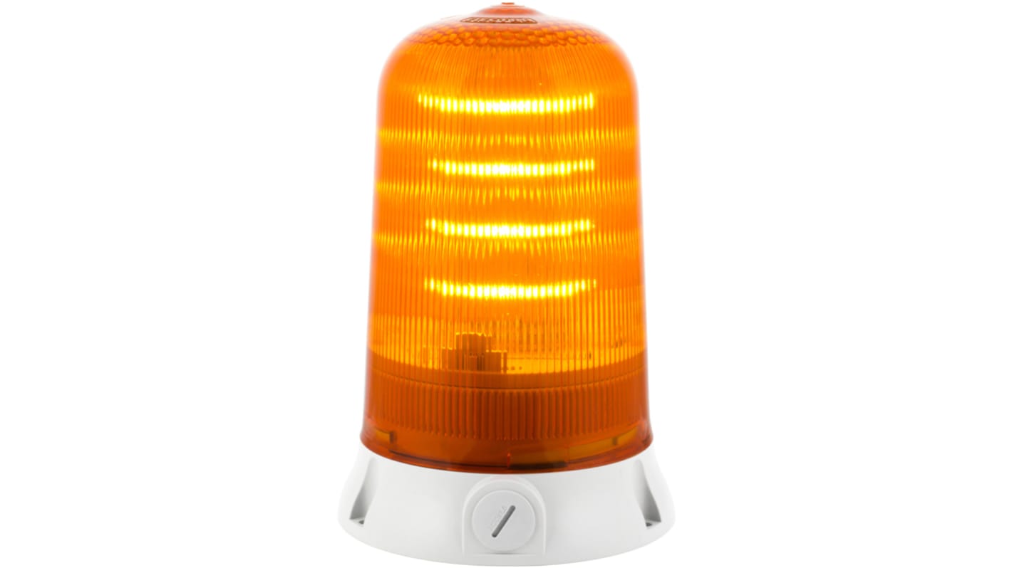 RS PRO, LED Blitz, Rundum, Dauer Signalleuchte Orange, 12 → 24 V, Ø 142mm