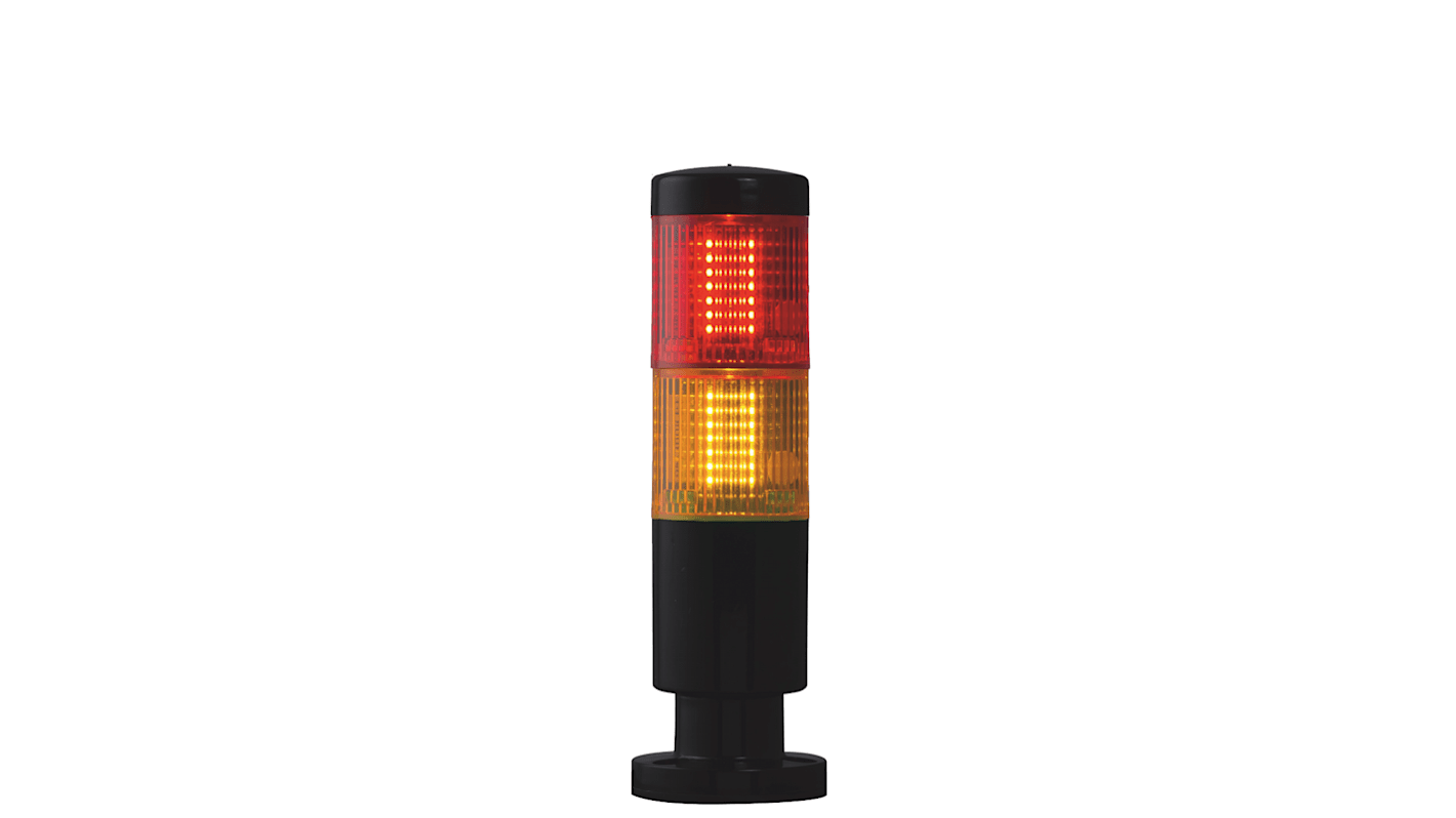 Torretta di segnalazione RS PRO, 24 V, LED, 2 elementi, lenti Rosso/Ambra