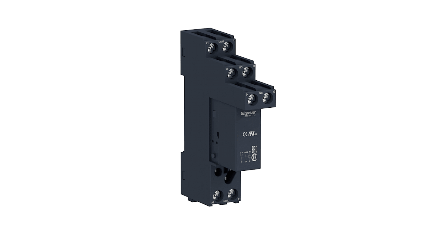 Schneider Electric Plug In Power Relay, 24V ac Coil, 8A Switching Current, DPDT