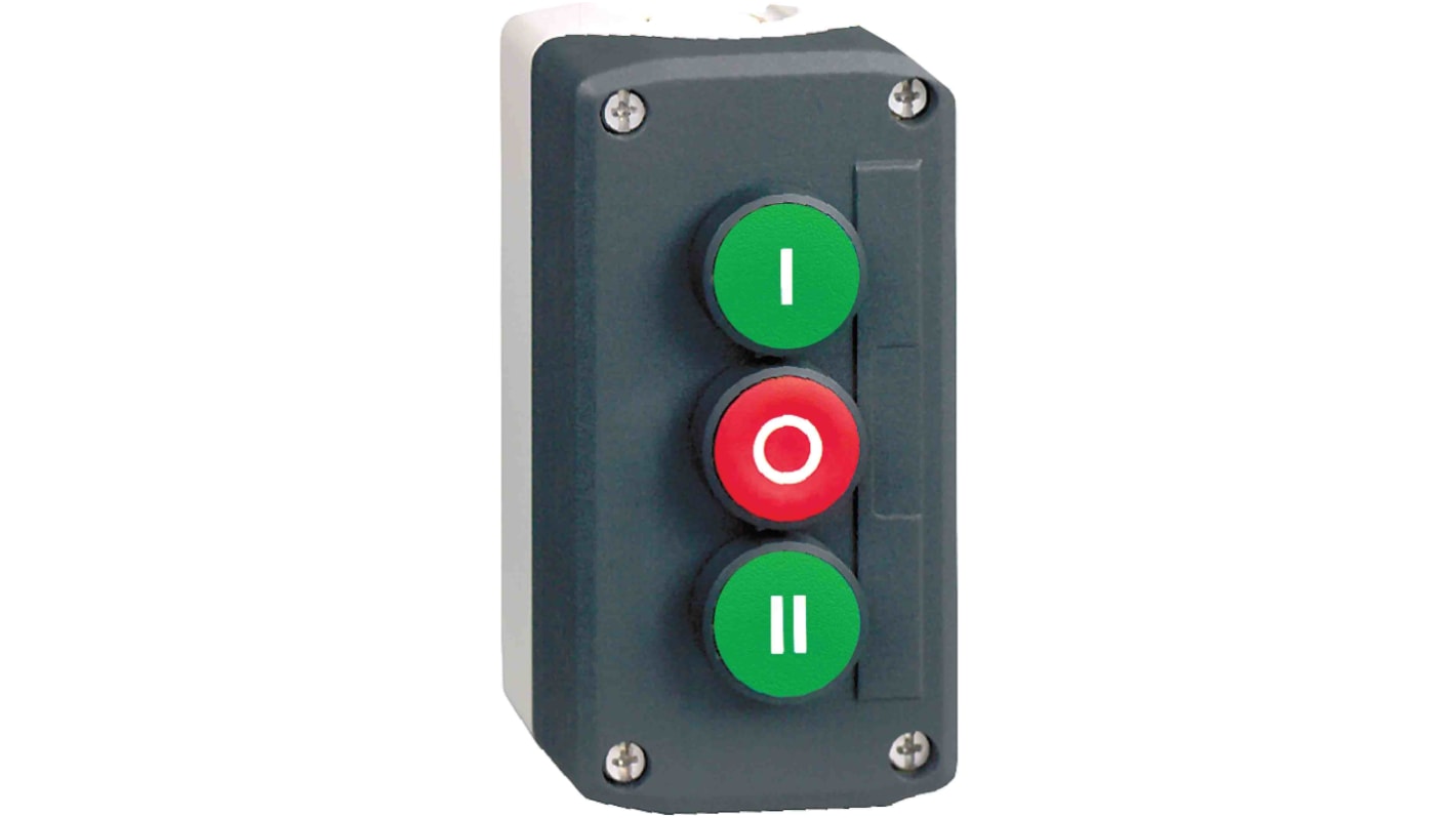 Schneider Electric Push Button Control Station - 1 NC+2NC, Polycarbonate, 3 Cutouts, IP66