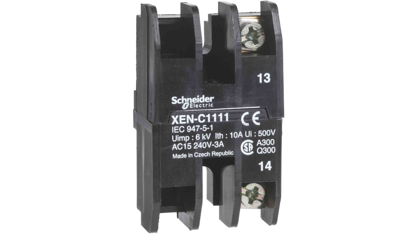 Schneider Electric XEN Kontaktblock, 1 Öffner + 1 Schließer, 240V Schraubanschluss