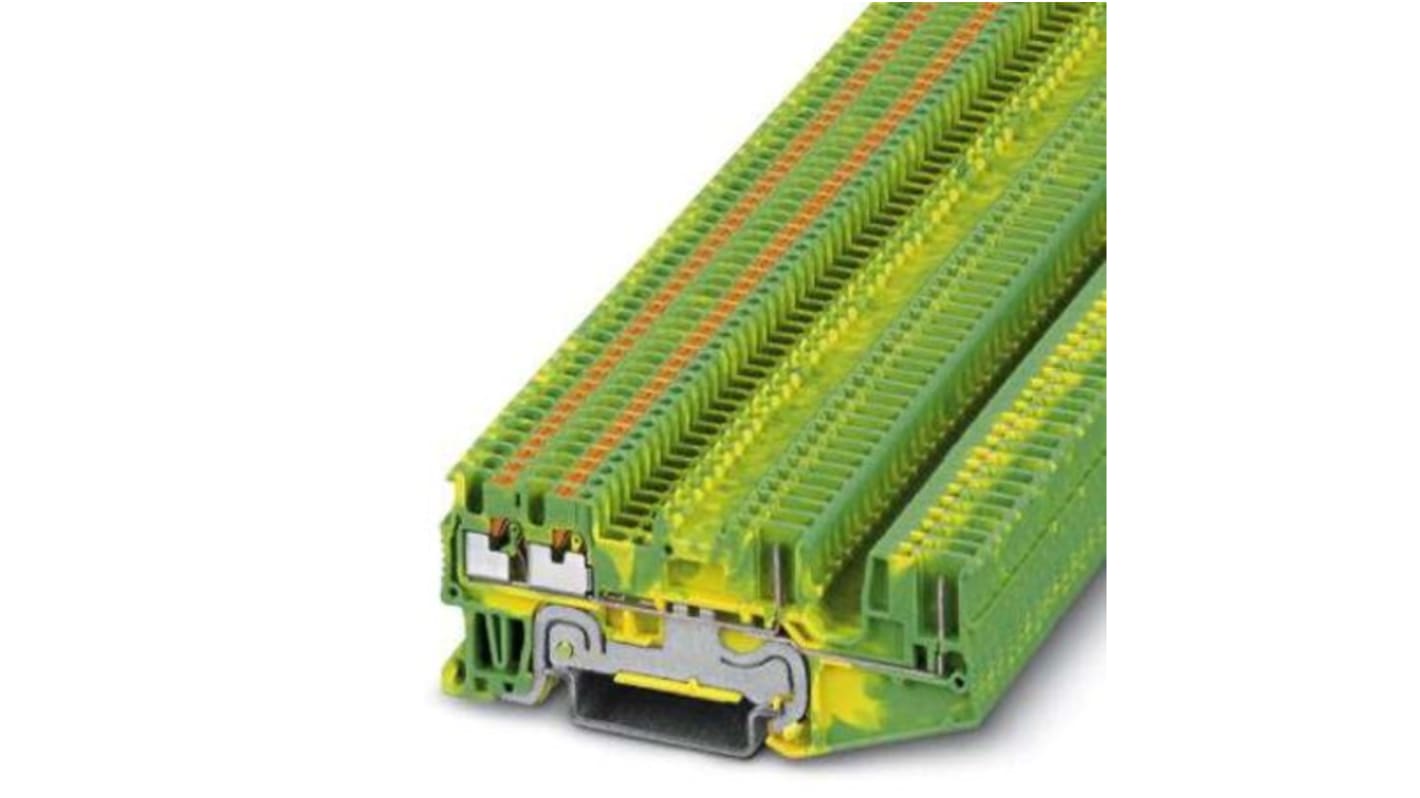 Phoenix Contact PT 1 Series Green, Yellow Component Terminal Block, Push In Termination