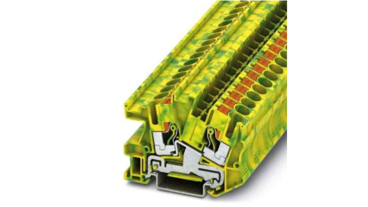 Bloc de mise à la terre 2 voies , raccordement Enfichable, 8 AWG, Vert, Jaune