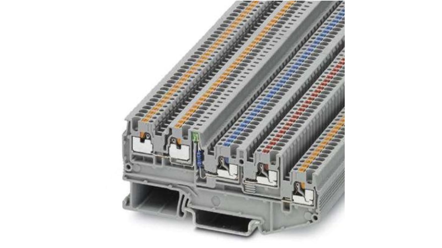 Phoenix Contact PTIO 1 Series Grey Component Terminal Block, Push In Termination