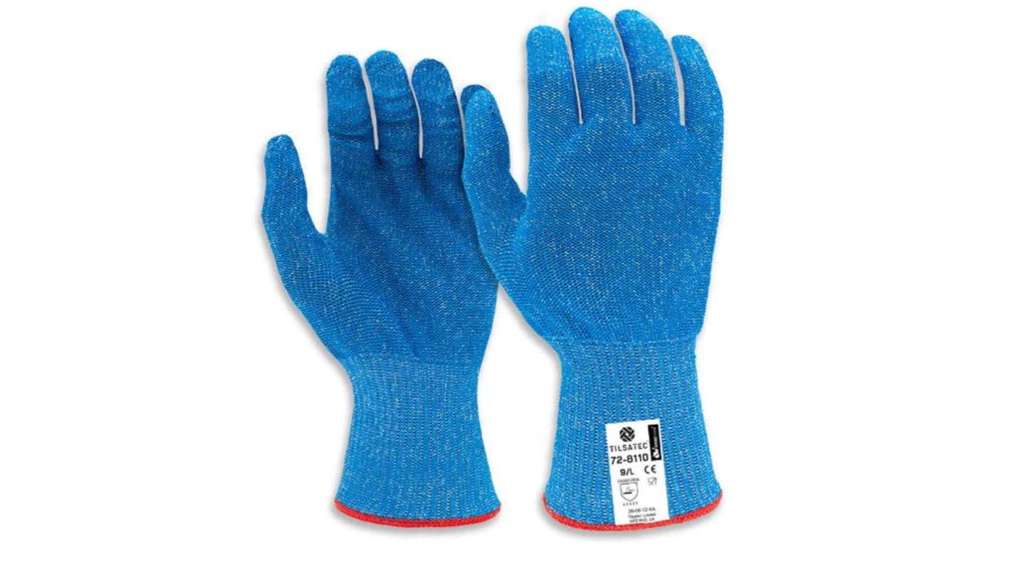 Gants Tilsatec taille 9, Résistant aux coupures, 1 gant, Bleu