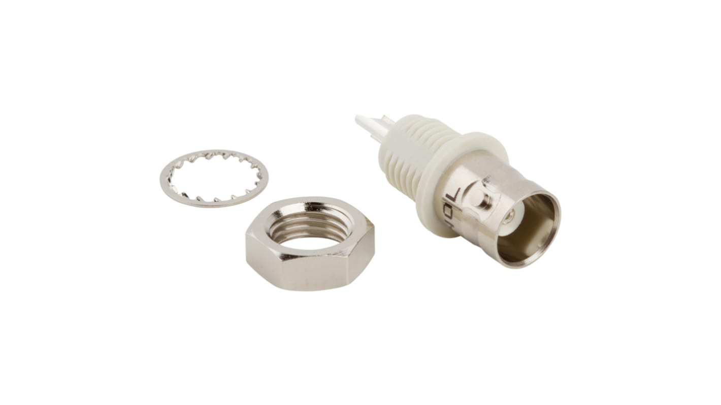 Amphenol RF 031-10-RFX Series, jack Panel Mount BNC Connector, 50Ω, Solder Cup Termination, Straight Body