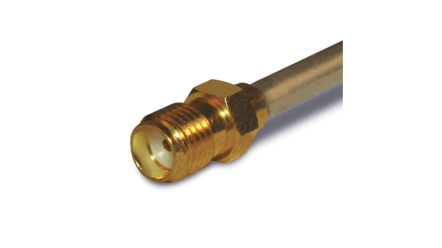 Conector coaxial Amphenol RF 132101, Macho, Recto, Impedancia 50Ω, Montaje de Cable, Terminación de Soldador, Oro