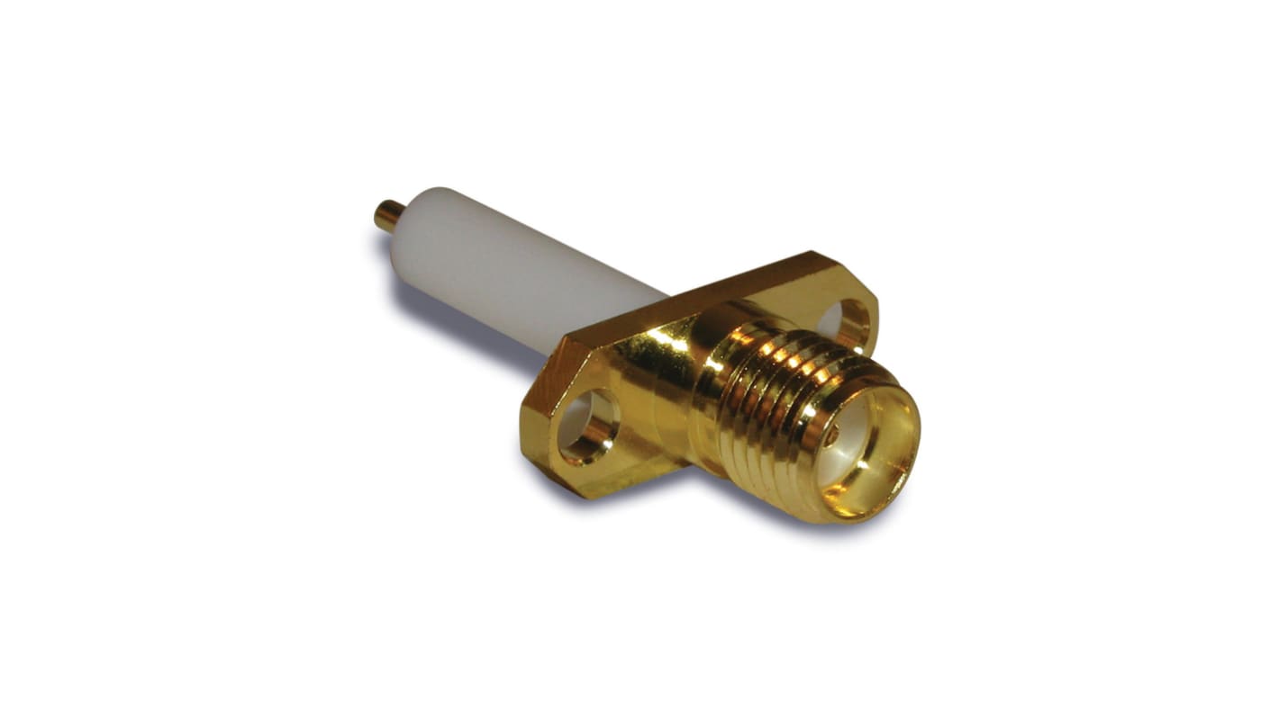 Conector coaxial Amphenol RF 132147, Hembra, Recto, Impedancia 50Ω, Oro