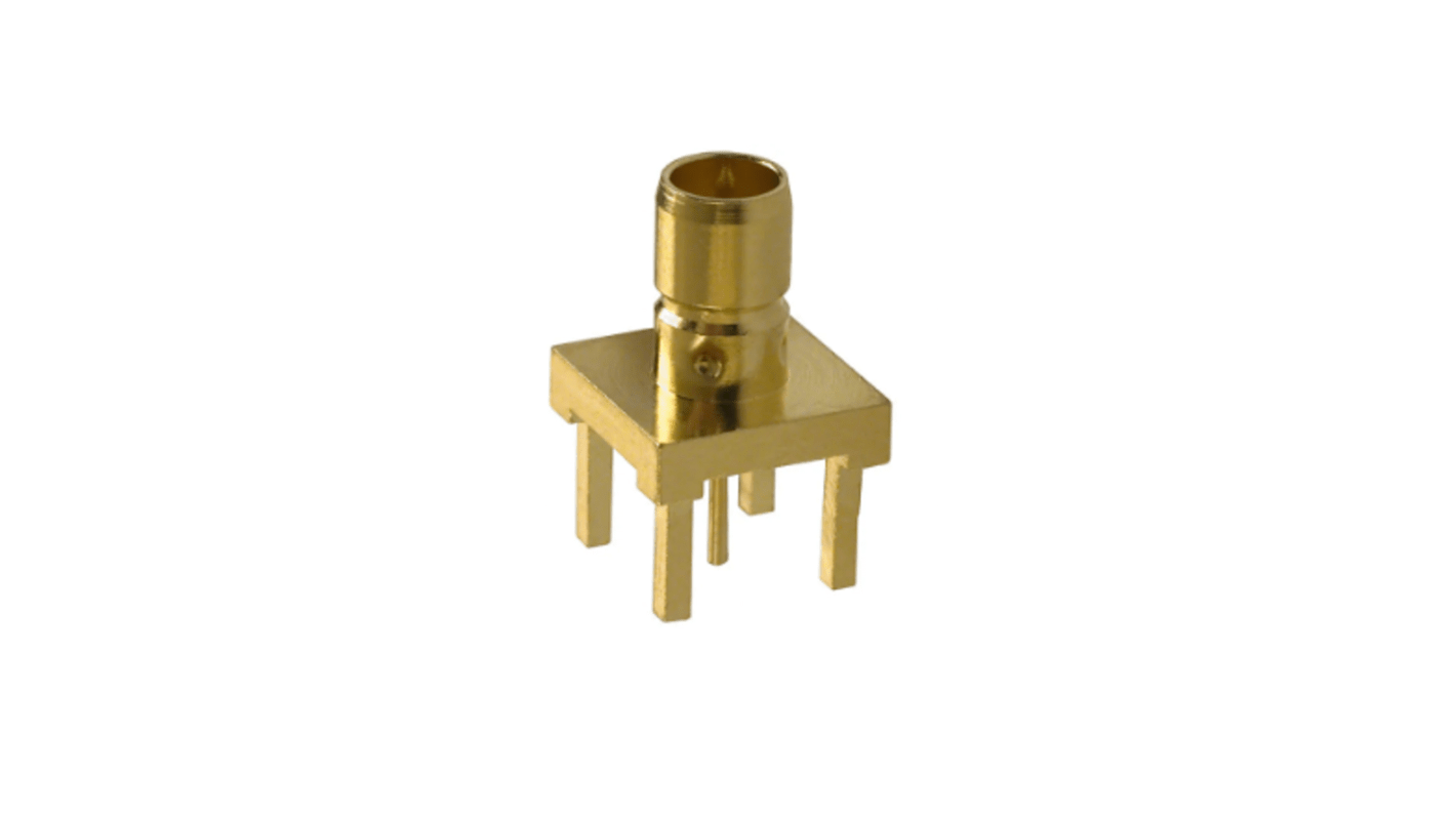 Conector coaxial Amphenol RF 142138-75, Hembra, Recto, Impedancia 75Ω, Montaje en PCB, Terminación de Orificio Pasante,