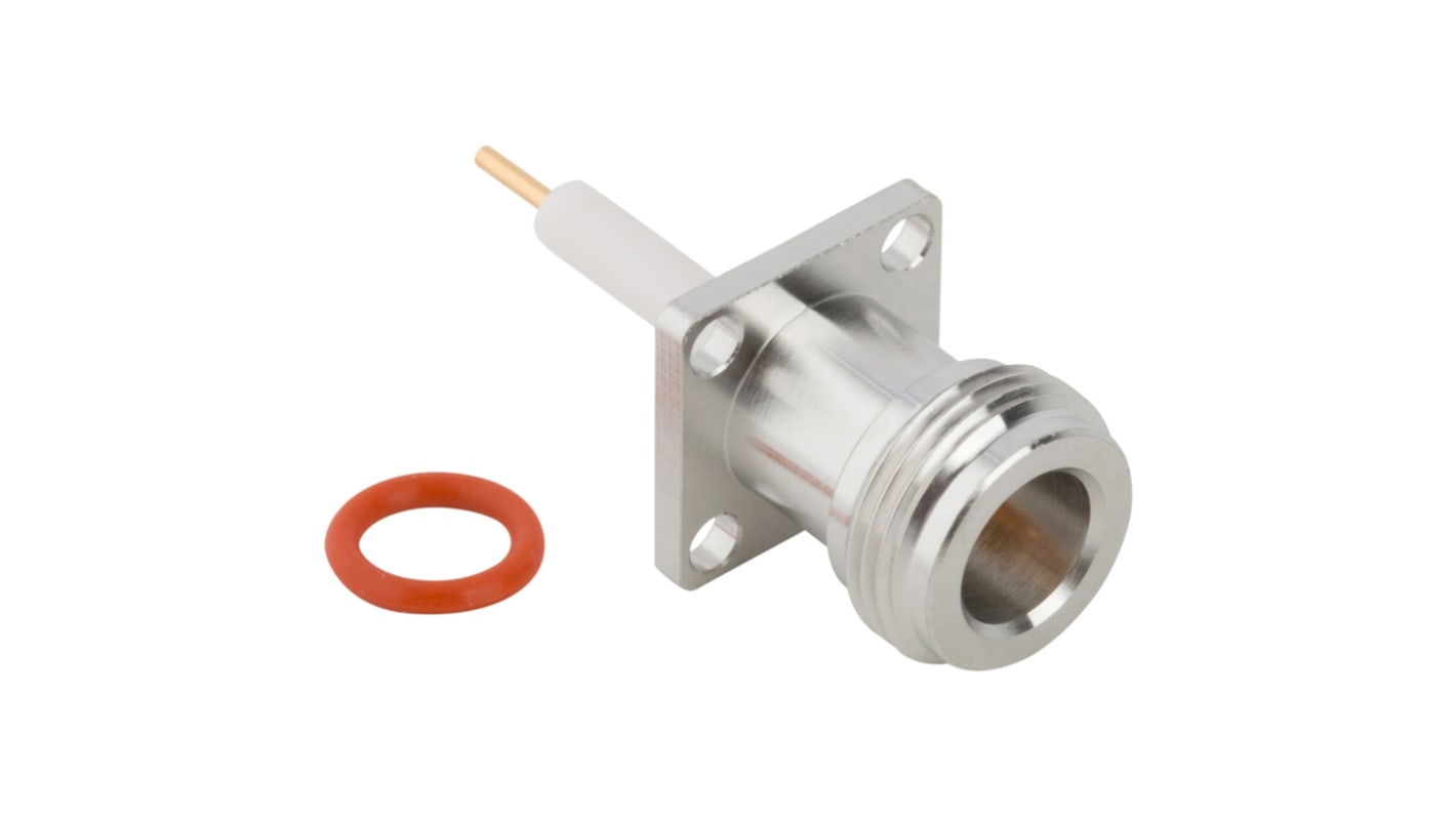 Conector coaxial Amphenol RF 172224, Hembra, Recto, Impedancia 50Ω, Montaje de Reborde