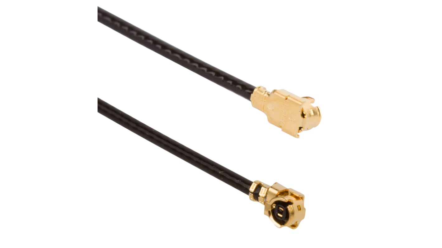 Cable coaxial Amphenol RF, 50 Ω, con. A: AMC, Macho, con. B: AMC, Macho, long. 100mm Negro