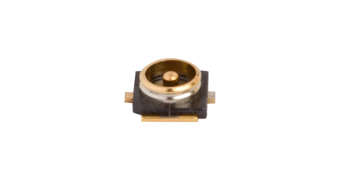 Conector coaxial Amphenol RF A-4JA, Hembra, Recto, Impedancia 50Ω, Montaje en PCB, Oro