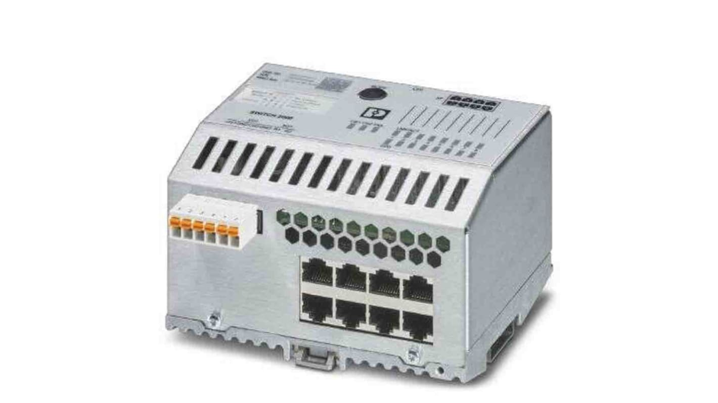 Phoenix Contact DIN Rail Mount Ethernet Switch, 5 RJ45 Ports, 1000Mbit/s Transmission, 24V dc