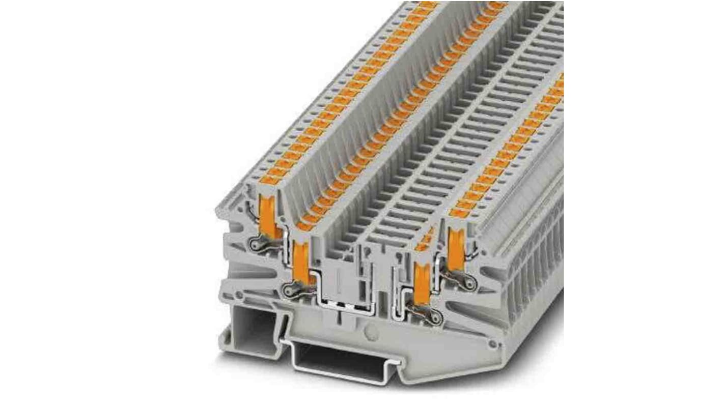 1079072 Phoenix Contact PTV Series Grey Knife Disconnect Terminal Block, Push In Termination RS