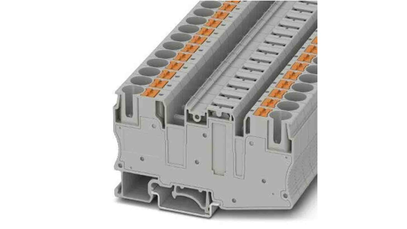 Phoenix Contact PT-10 Series Grey Disconnect Terminal Block, Push In Termination