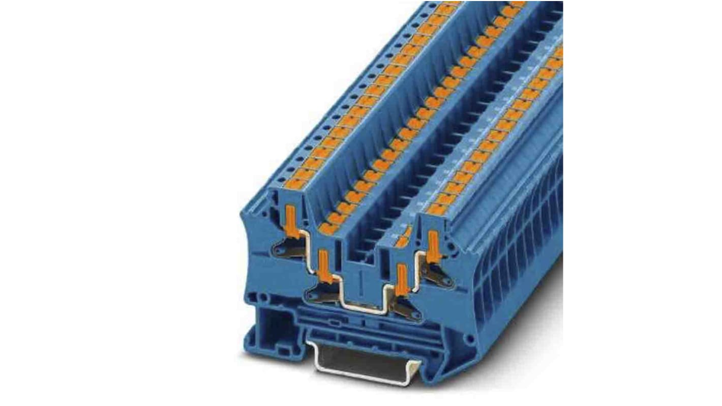 1088735 | Phoenix Contact PTV Series Blue Feed Through Terminal Block ...