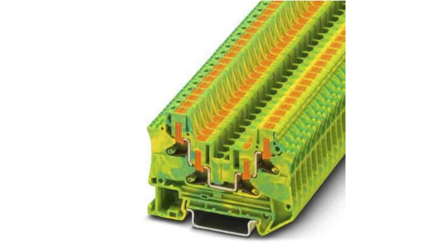 1088736 Phoenix Contact PTV Series Green/Yellow Feed Through Terminal