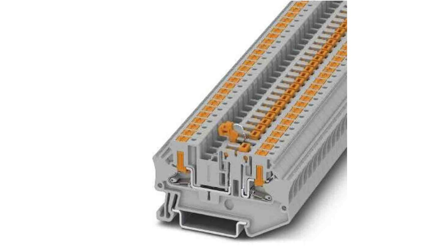 Phoenix Contact PTV Series Grey Knife Disconnect Terminal Block, Push In Termination