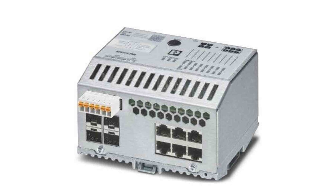 Phoenix Contact DIN Rail Mount Ethernet Switch, 4 RJ45 Ports, 100Mbit/s Transmission, 24V dc