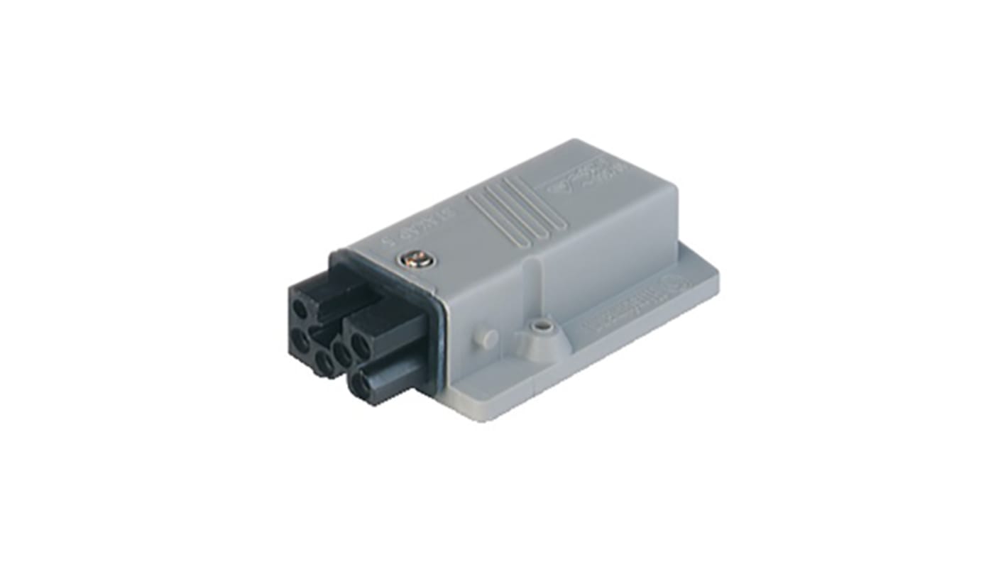 Hirschmann, ST IP54 Grey Panel Mount 5 + PE Heavy Duty Power Connector Socket, Rated At 10A, 250 V, 400 V