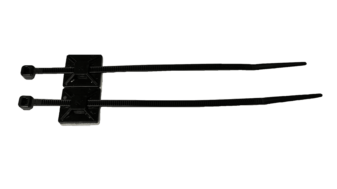 RS PRO Cable Tie, MOUNT AND TIE ASSEMBLY, Black Nylon, Pk-50
