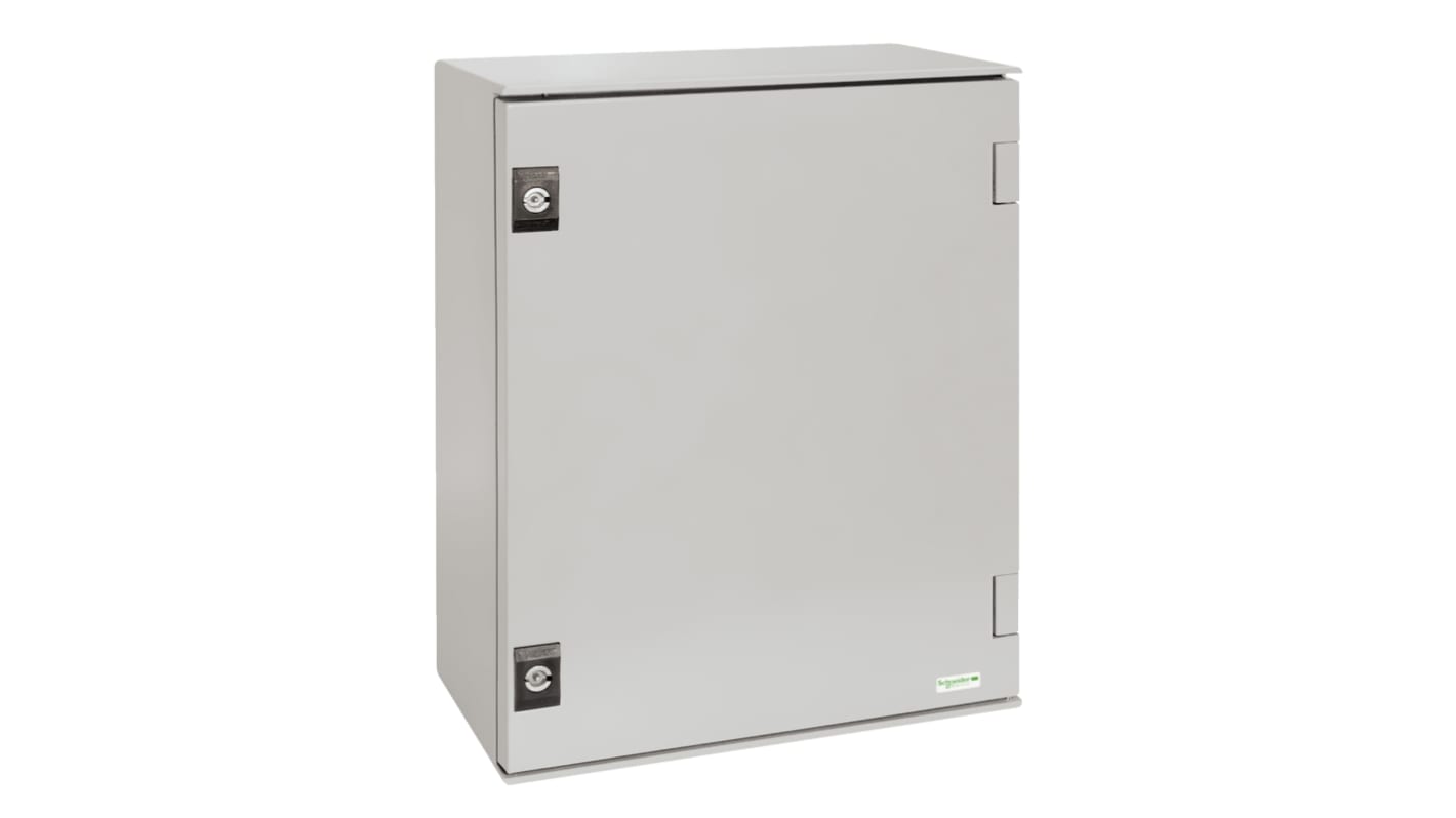 Caja de pared Schneider Electric Thalassa PLM de Poliéster Reforzado con Fibra de Vidrio Gris, con placa de montaje,