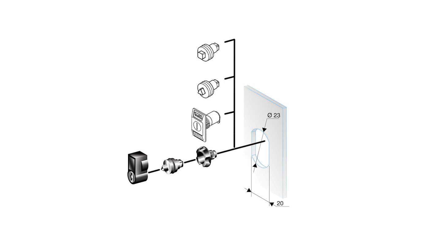 Schneider Electric NSYTC Series 7mm Square Lock Insert For Use With Spacial CRN