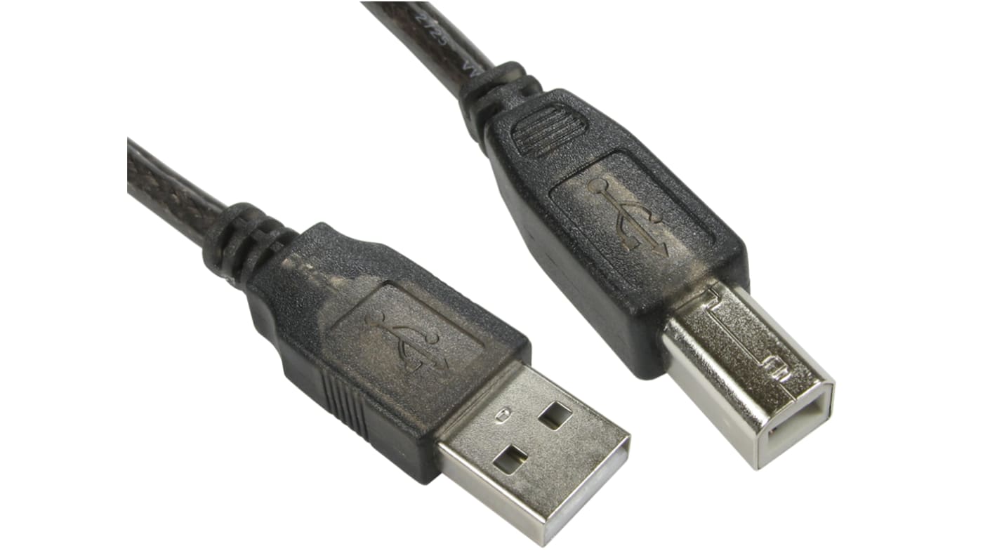 RS PRO USB-Kabel, USBA / USB B, 10m USB 2.0 Schwarz