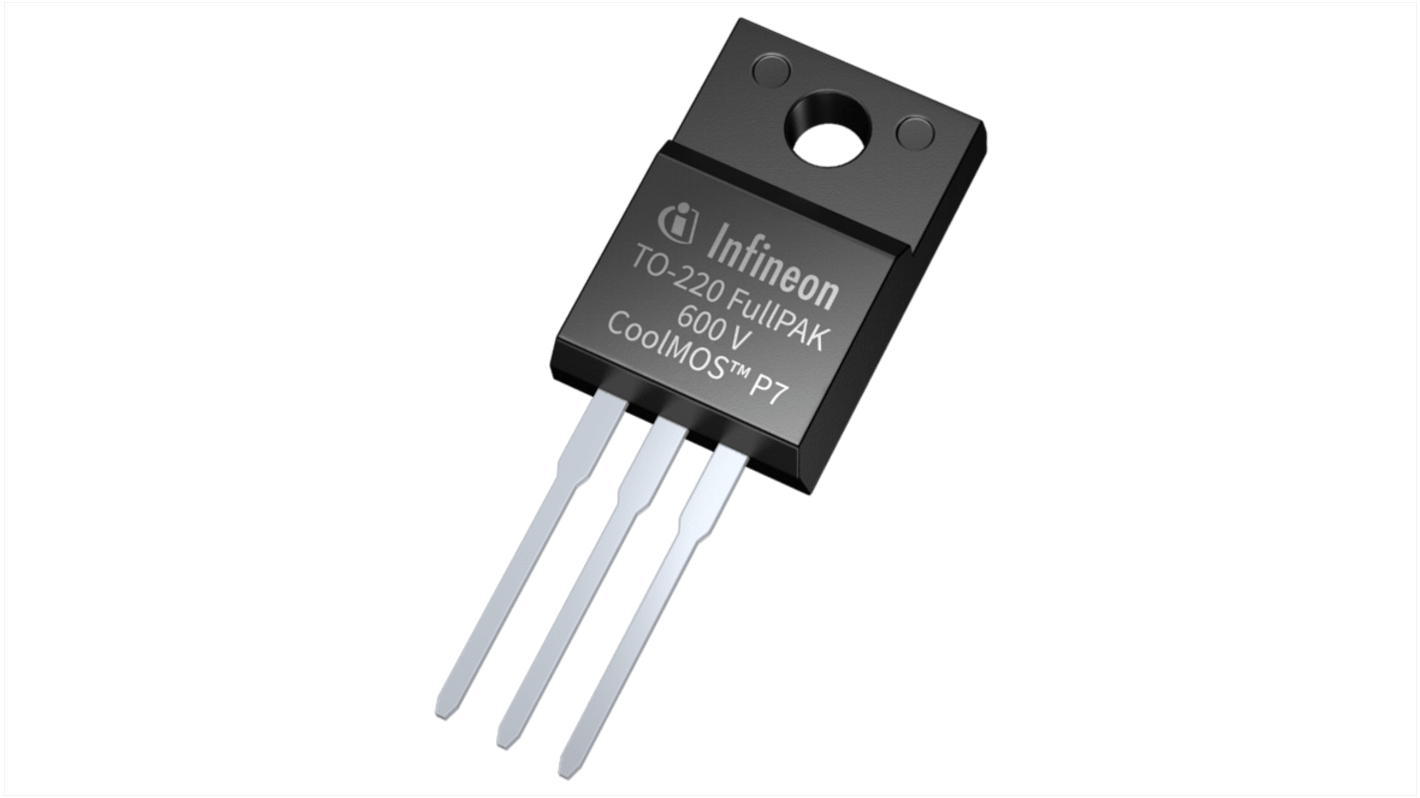 Transistor MOSFET & Diodo Infineon IPA60R120P7XKSA1, VDSS 650 V, ID 78 A, TO-220 FP de 3 pines