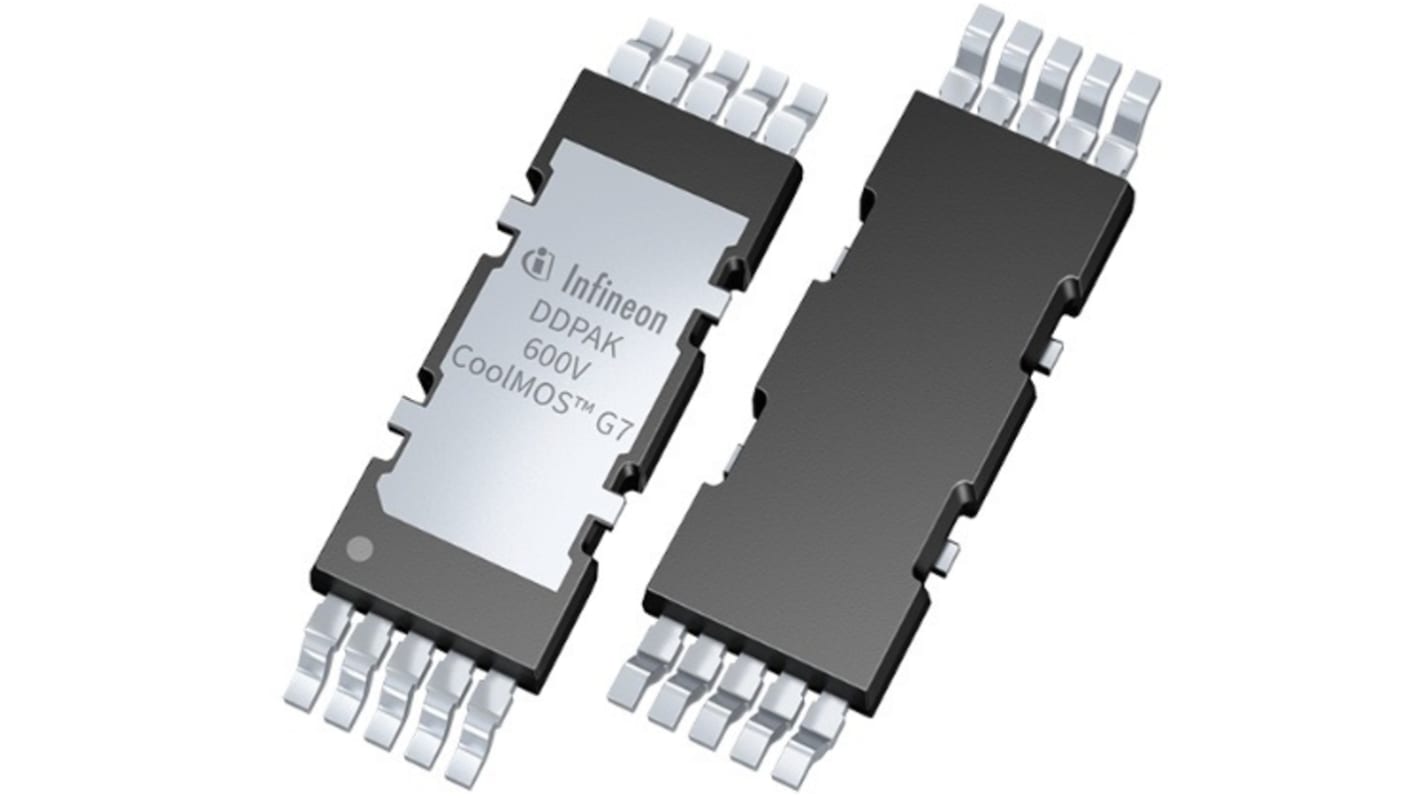 Transistor MOSFET & Diodo Infineon IPDD60R150G7XTMA1, VDSS 650 V, ID 45 A, DDPAK de 10 pines, 2elementos